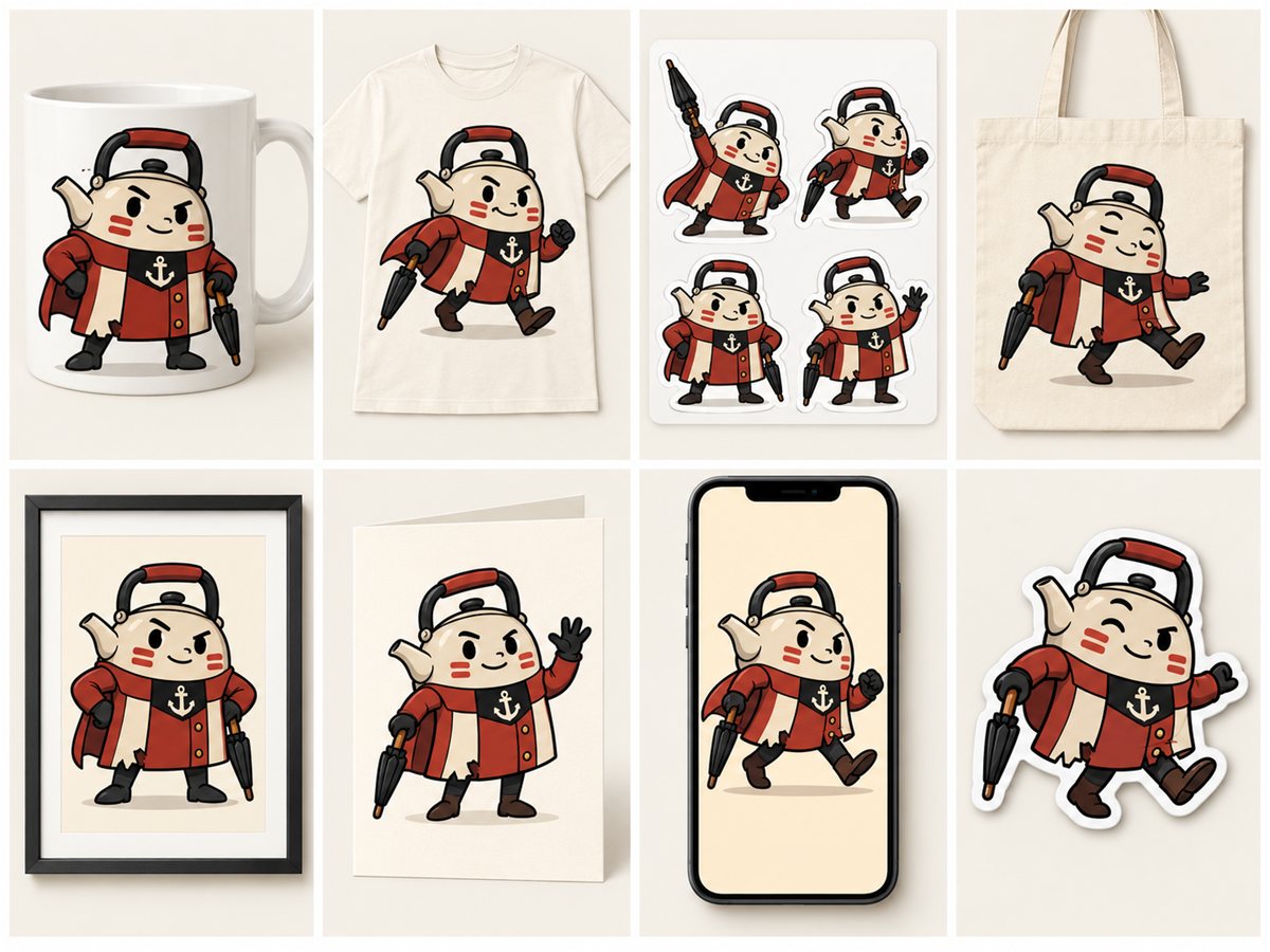 A grid of products all showing the same character