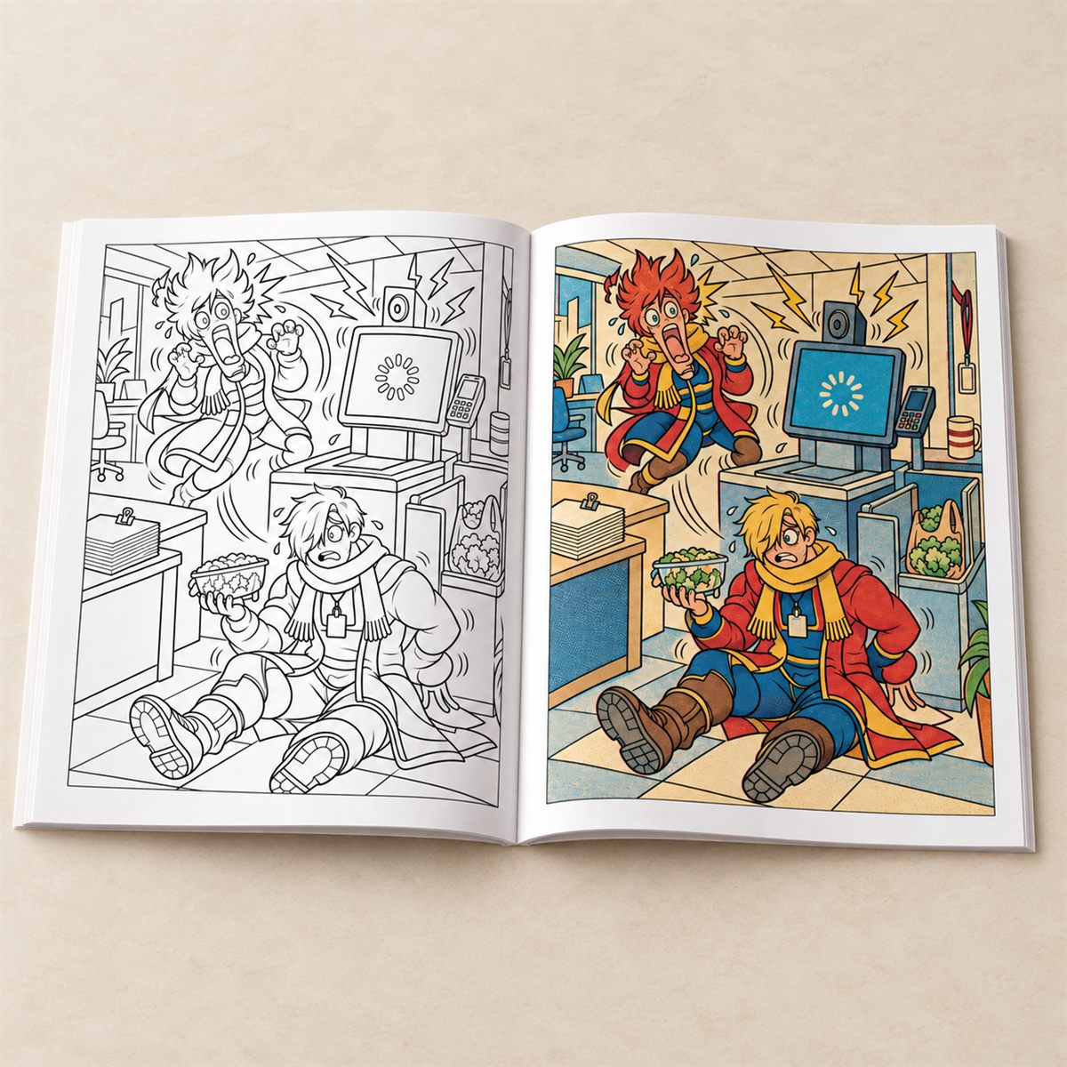 A black and white colouring page made with the app