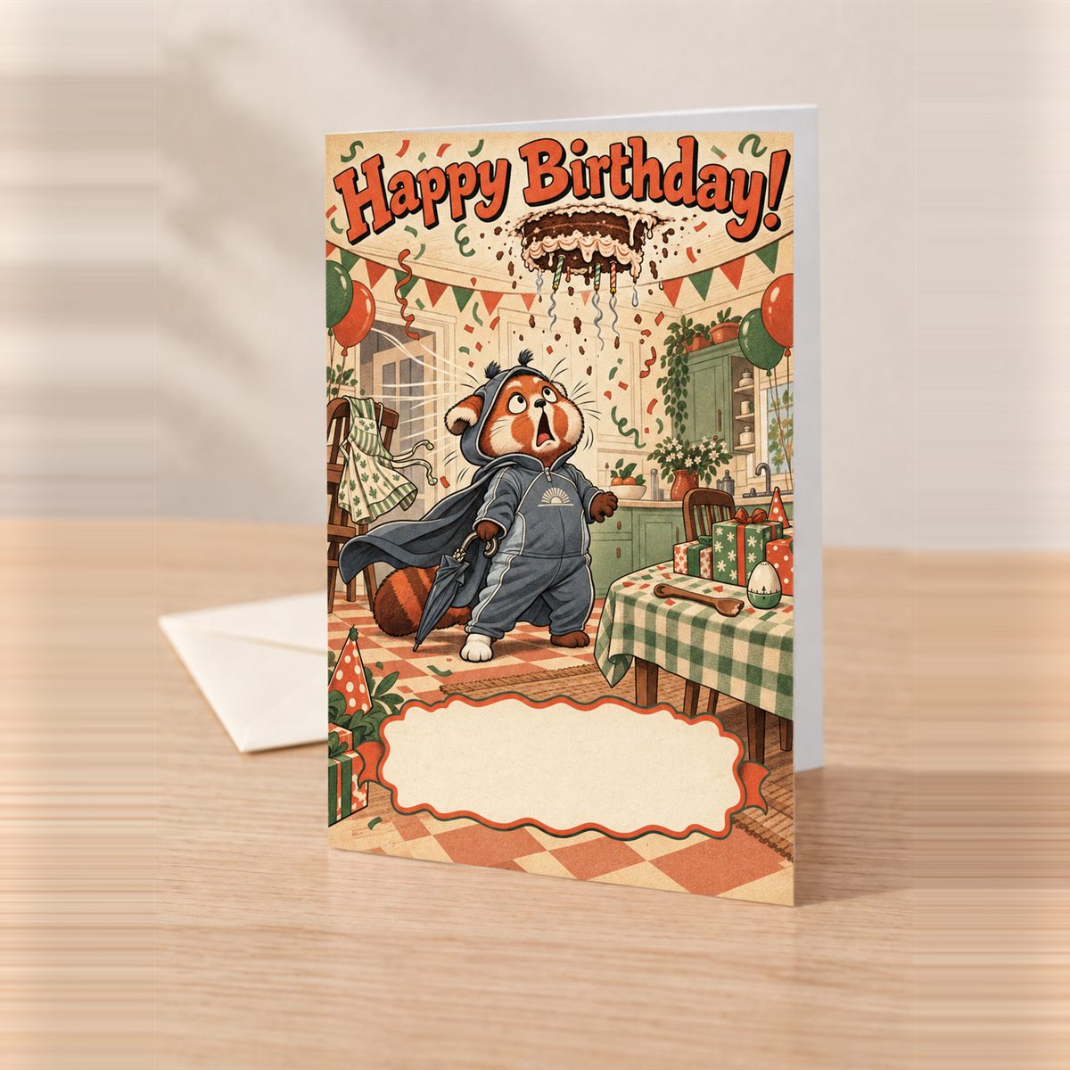 A funny greeting card made with the app