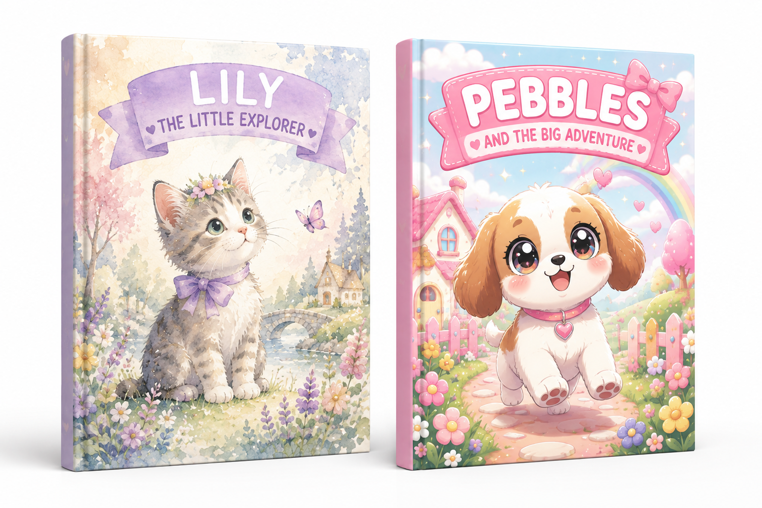 Book covers in different pack styles