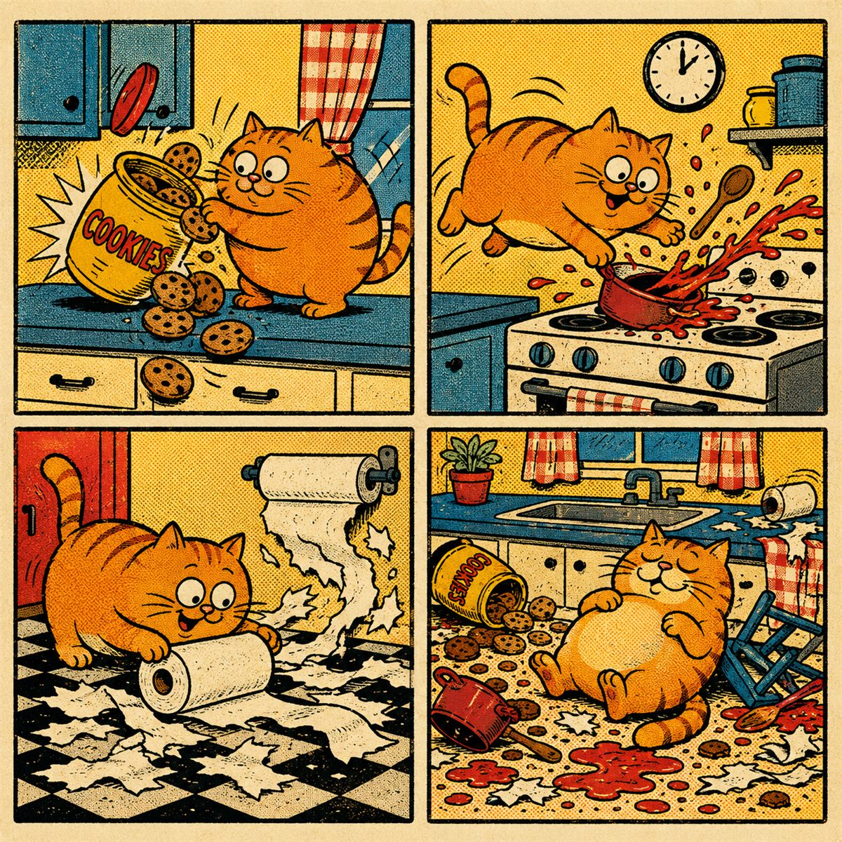Retro Halftone Pop-Art pet comic