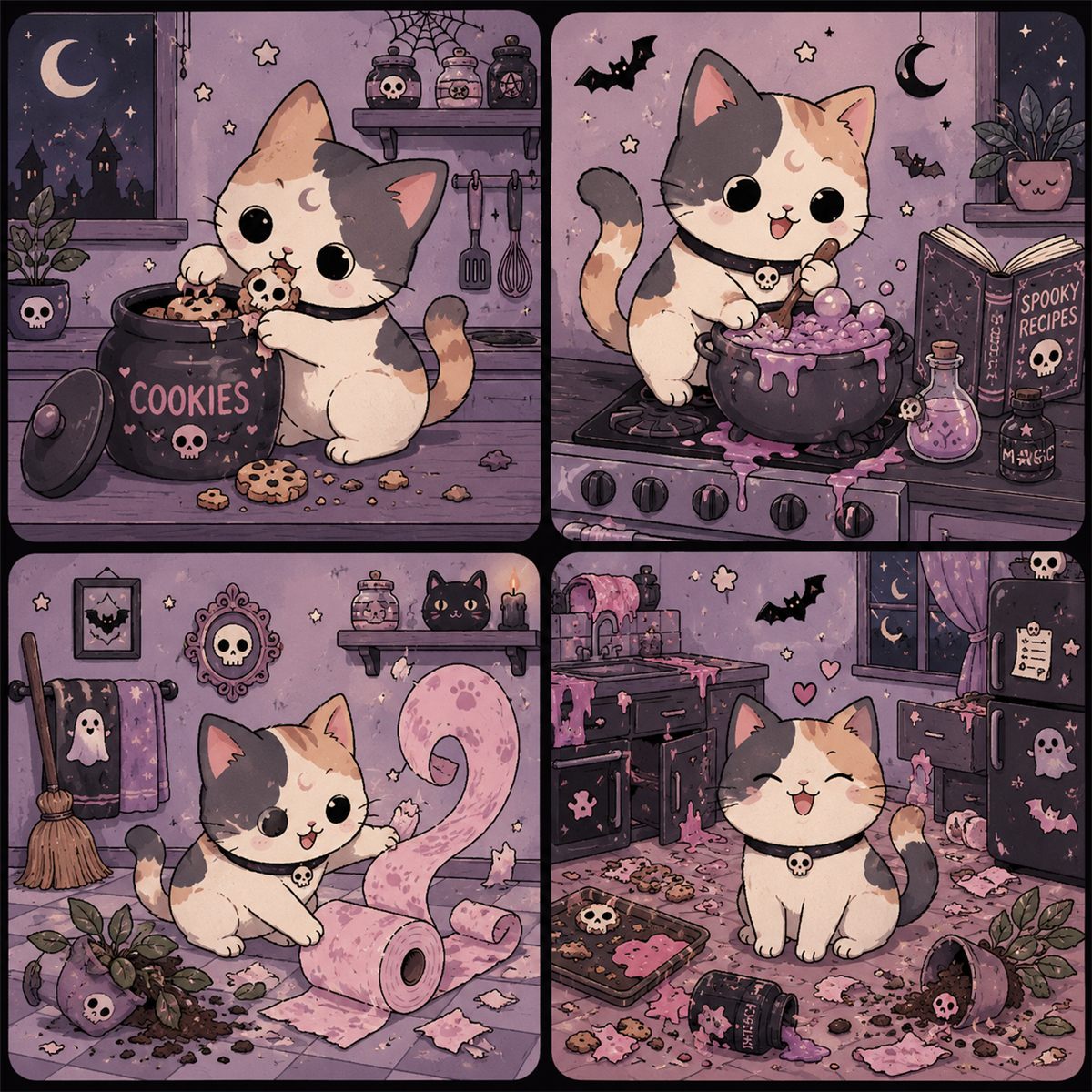 Spooky cute pastel goth pet comic
