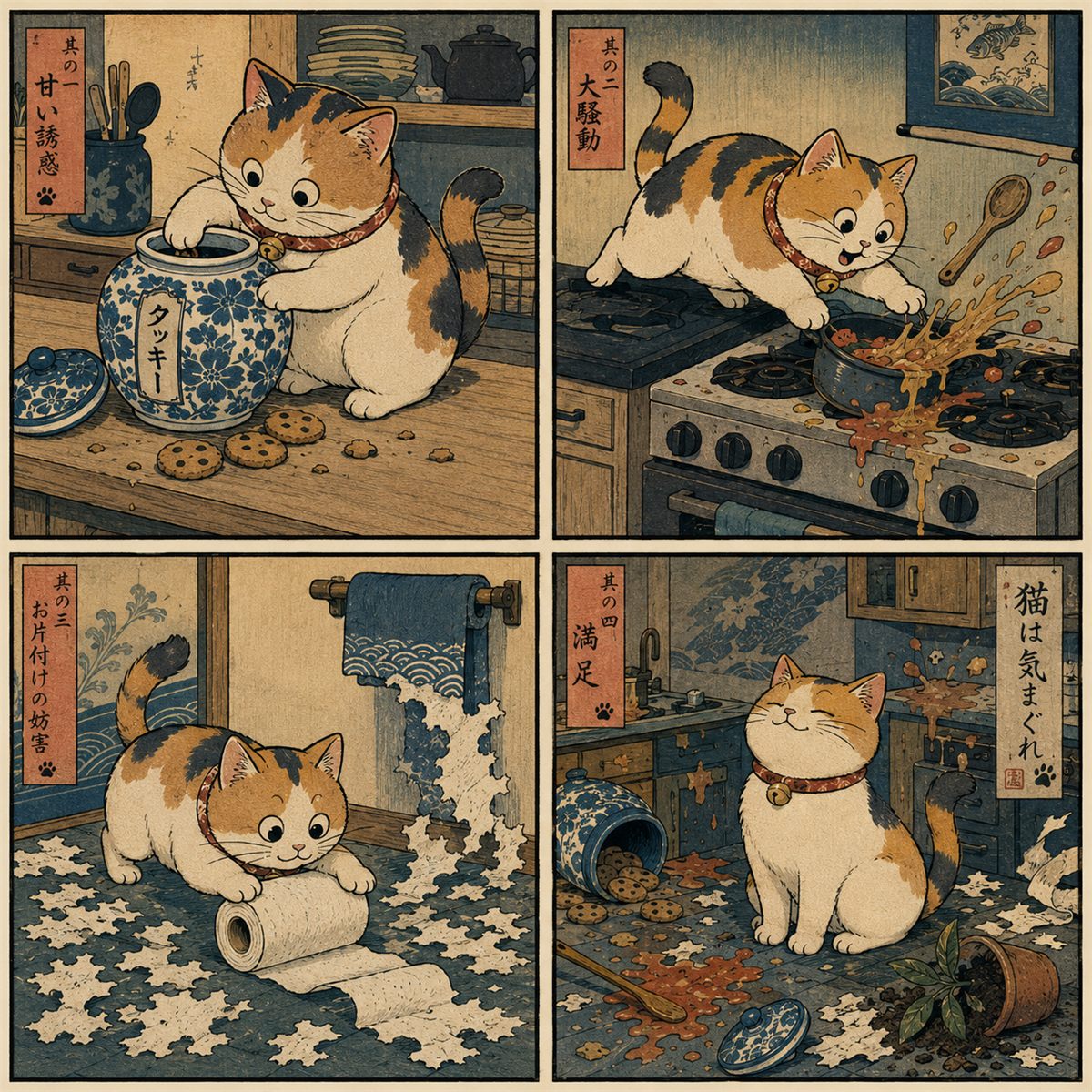 Ukiyo-e woodblock pet art