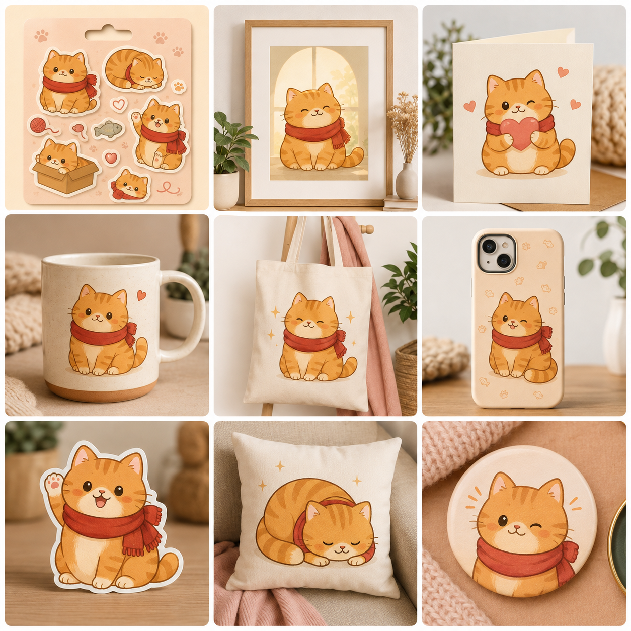 Etsy shop grid starring one mascot