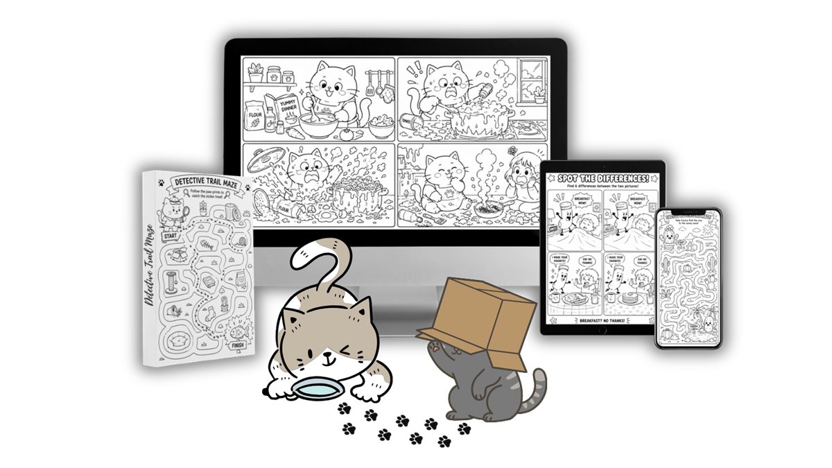 Coloring book + activity book mockup
