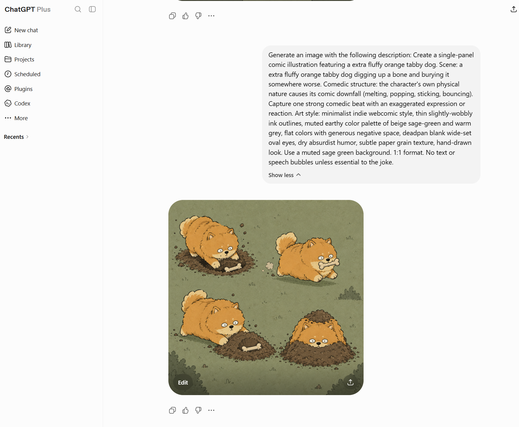 A prompt pasted into the AI image tool