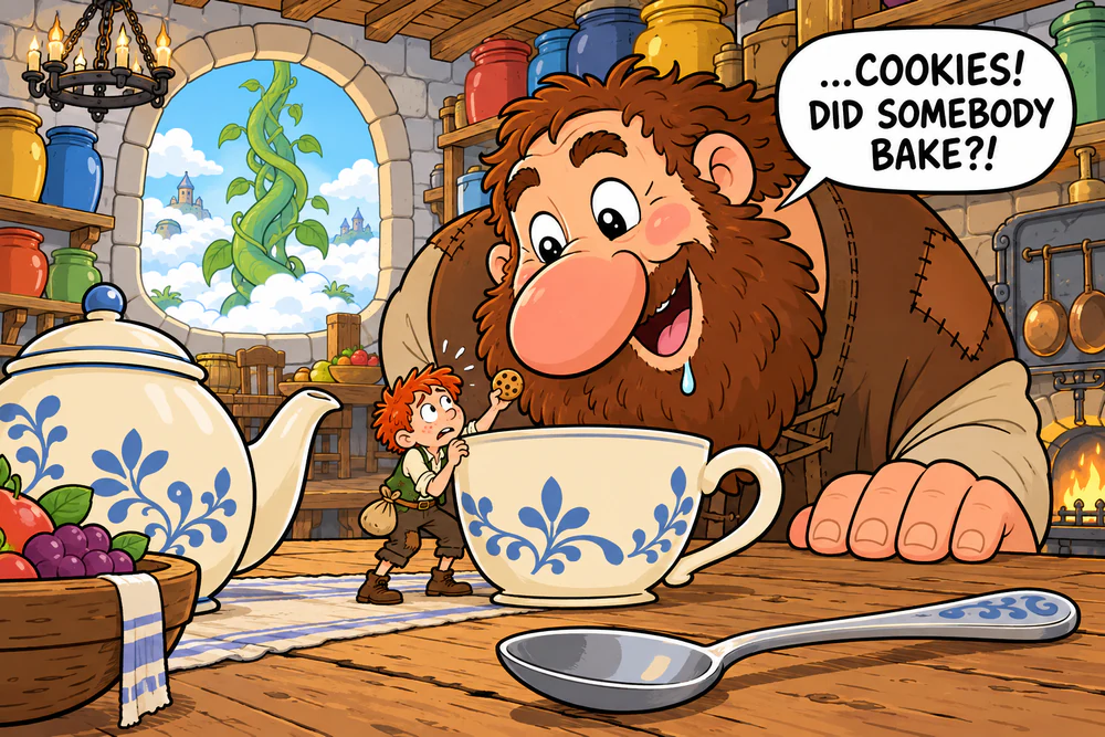 The Giant smells Jack's cookies